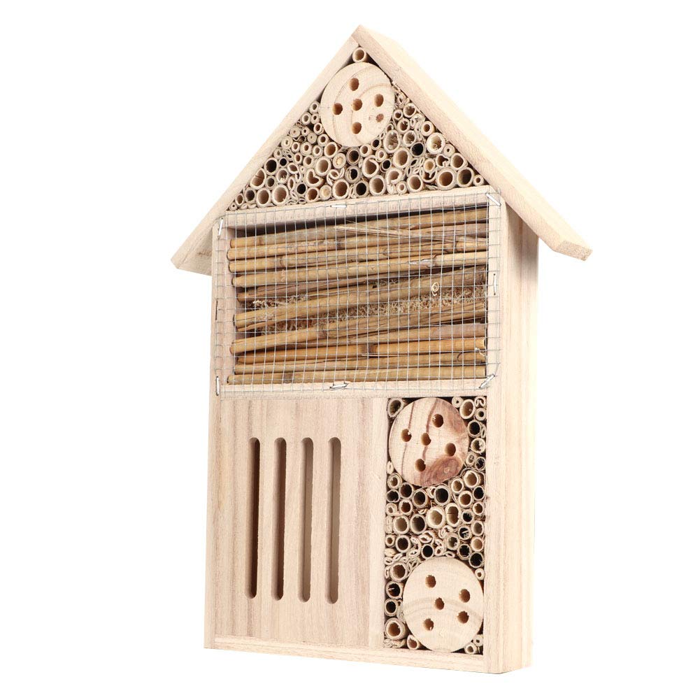 01 Hanging House for Gardens,Wooden House, Perfect for Ladybird,Sinsects,Honey,Butterfly,Lacewings (C-Type)