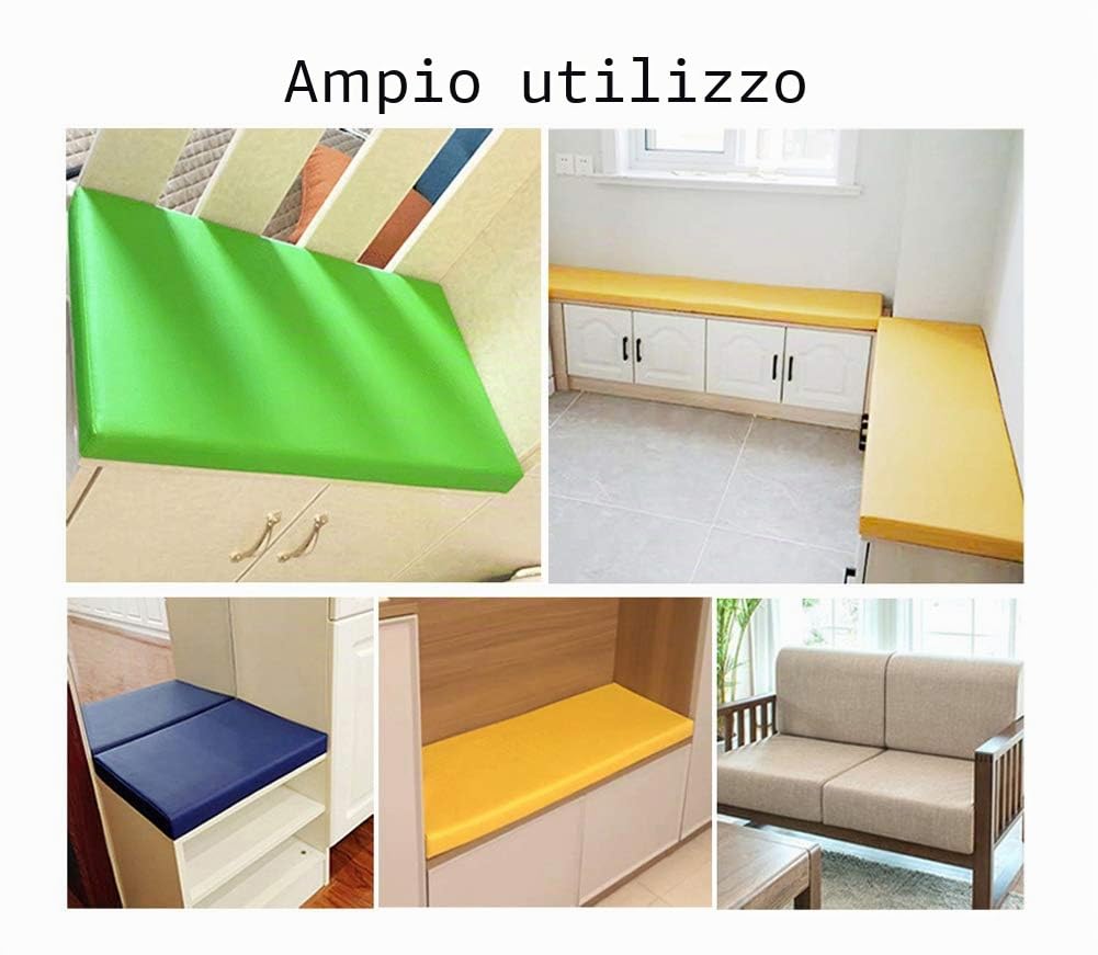 Imbottitura in schiuma ad alta densità, per cuscini per divano e sedili, in memory foam, taglio a qualsiasi dimensione, spessore 3/5/7/10 cm
