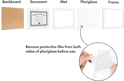 Vista 419 de Americanflat Portarretratos de 8 x 12 pulgadas con plexiglás pulido, juego de 2 portarretratos de 6 x 8 pulgadas con paspartú o para fotos de 8 x 12