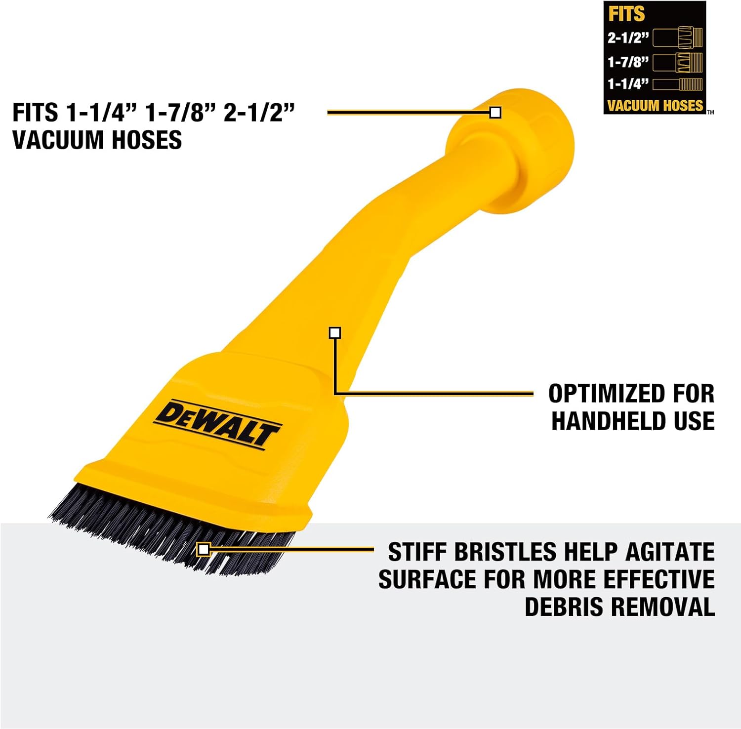 DEWALT 3-in-1 Pro 8-Piece Wet/Dry Vacuum Attachments Kit with Accessory Bag for Efficient Cleaning & Energy Saving, Compatible with Most Wet/Dry Vacs, DXVA00-0801