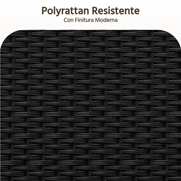 Yaheetech Set da Giardino in Rattan, 4 Posti, con divano a 2 posti, 2 sedie, tavolo e cuscini per seduta resistente alle intemperie, Salotto da Siardino Esterno, per Terrazza Balcone Patio