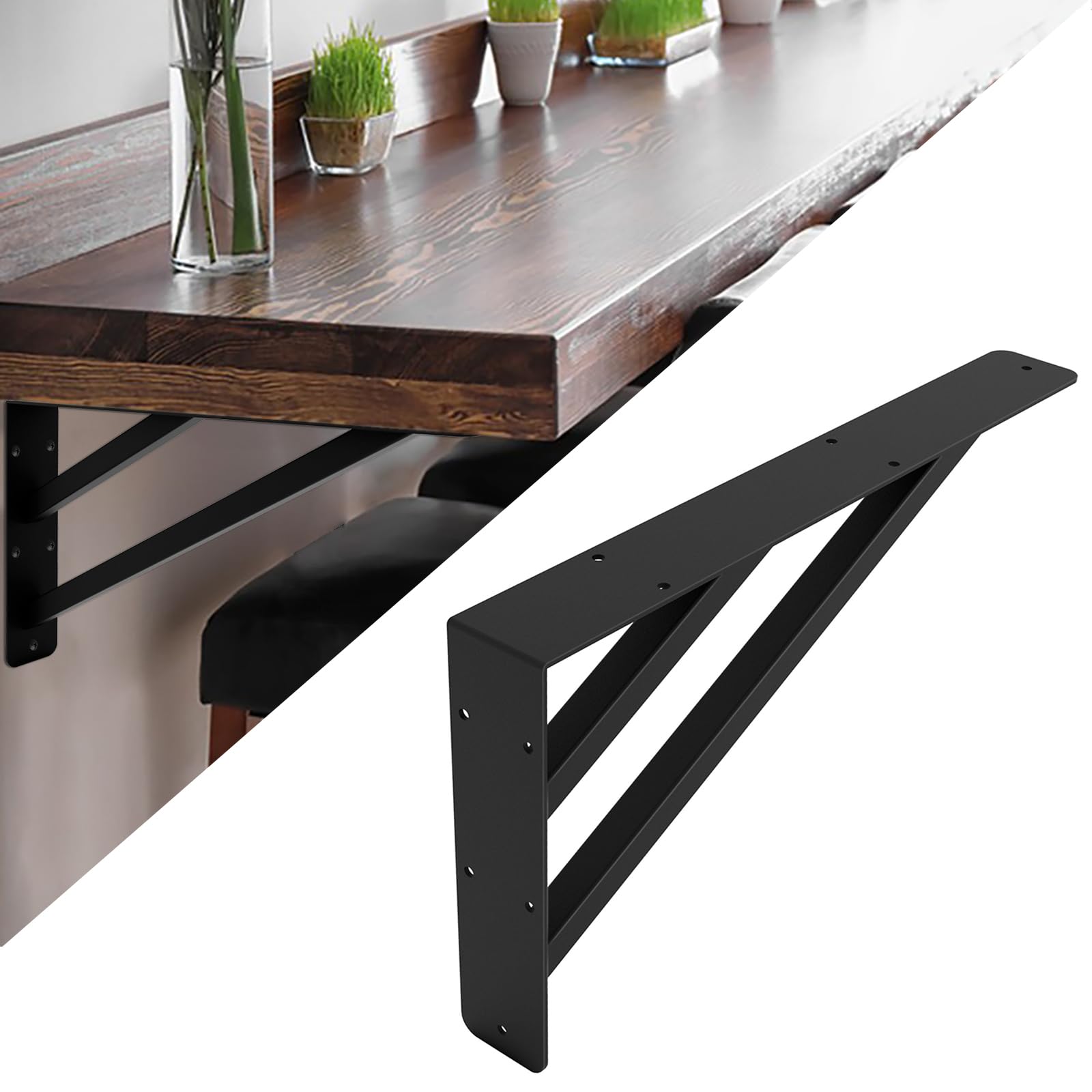 2 staffe di supporto per ripiani da 40,6 cm, resistenti, per piani di lavoro, caminetto, staffe in metallo per scaffali, mobili, banco da lavoro
