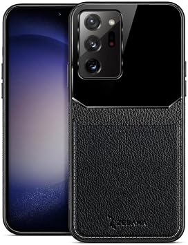 Zebana Samsung Galaxy Note 20 Ultra ile Uyumlu Kılıf Zebana Lens Deri Kılıf Siyah