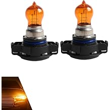 2 PCS 12V PSY24W Car Bulbs, Bright Illumination Daytime Running Fog Turn Signal Brake Reversing Multi-Functional Light, Stable Performance Amber Glass Lighting Accessory for Most Vehicles