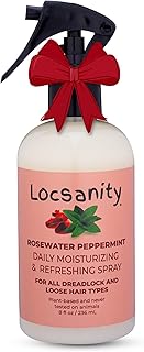 Locsanity Daily Moisturizing Refreshing Spray for Locs, Dreadlocks - Rose Water and Peppermint Hair Scalp Moisturizer, Dre...