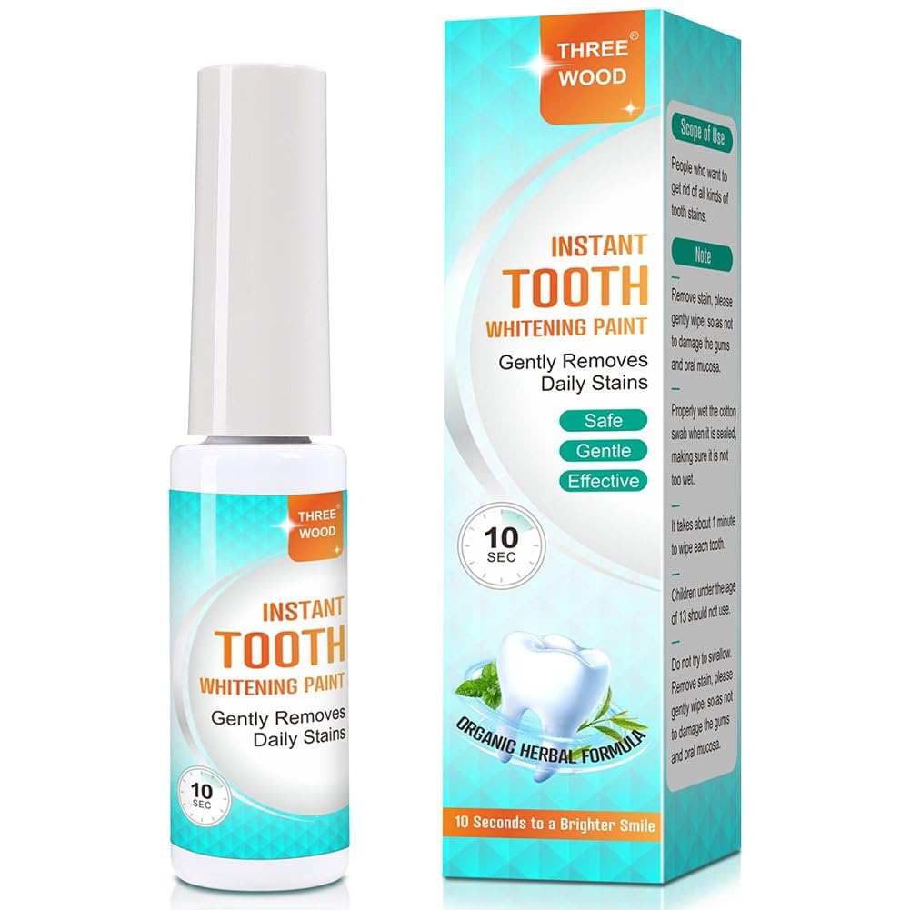 Tooth Whitening Paint - Instant White Teeth Gentle Safe Formula Easy to Use Portable Long-Lasting Results for a