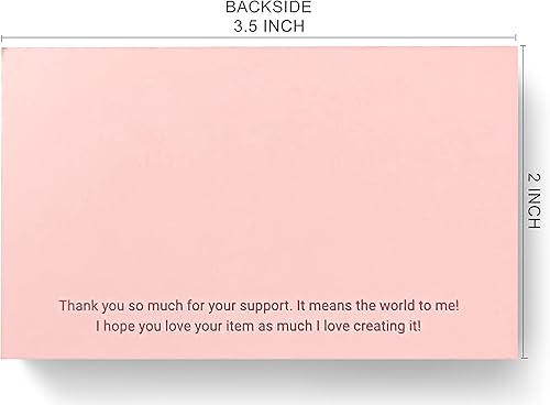 Miniatura 2 de RXBC2011 Hey Babe Tarjeta de agradecimiento Gracias por su apoyo Tarjetas Paquete Inserto para negocios en línea Paquete de 100 unidades rosa