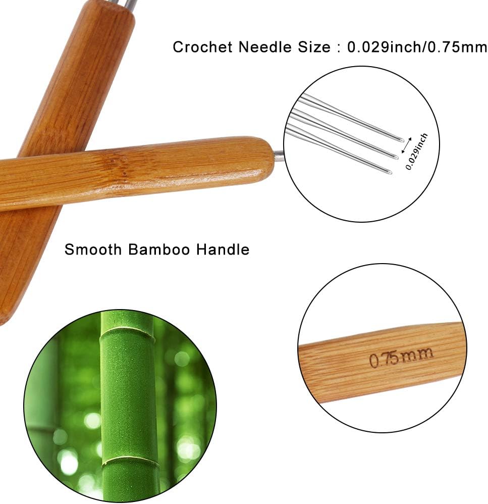 ONESING 58 Pcs Dreadlocks Crochet Needles Dreadlock Tool Dreadlocks Crochet Hooks (0.75mm 1 Hook, 2 Hooks, 3 Hooks) Dreadlock Tool Dreadlocks Beads Metal Cuffs Hair Braid Rings