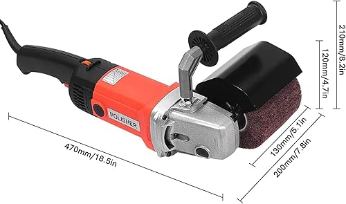 Miniatura 6 de Máquina pulidora de pulido de 1400 W, kit de pulidora eléctrica de mano de 110 V, pulidora de acero inoxidable con 6 velocidades ajustables,
