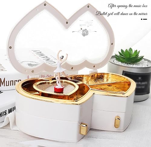Miniatura 3 de Caja de joyería para niñas, cajas de música para niñas, caja de música de bailarina, caja de joyería musical, caja de música giratoria de ballet