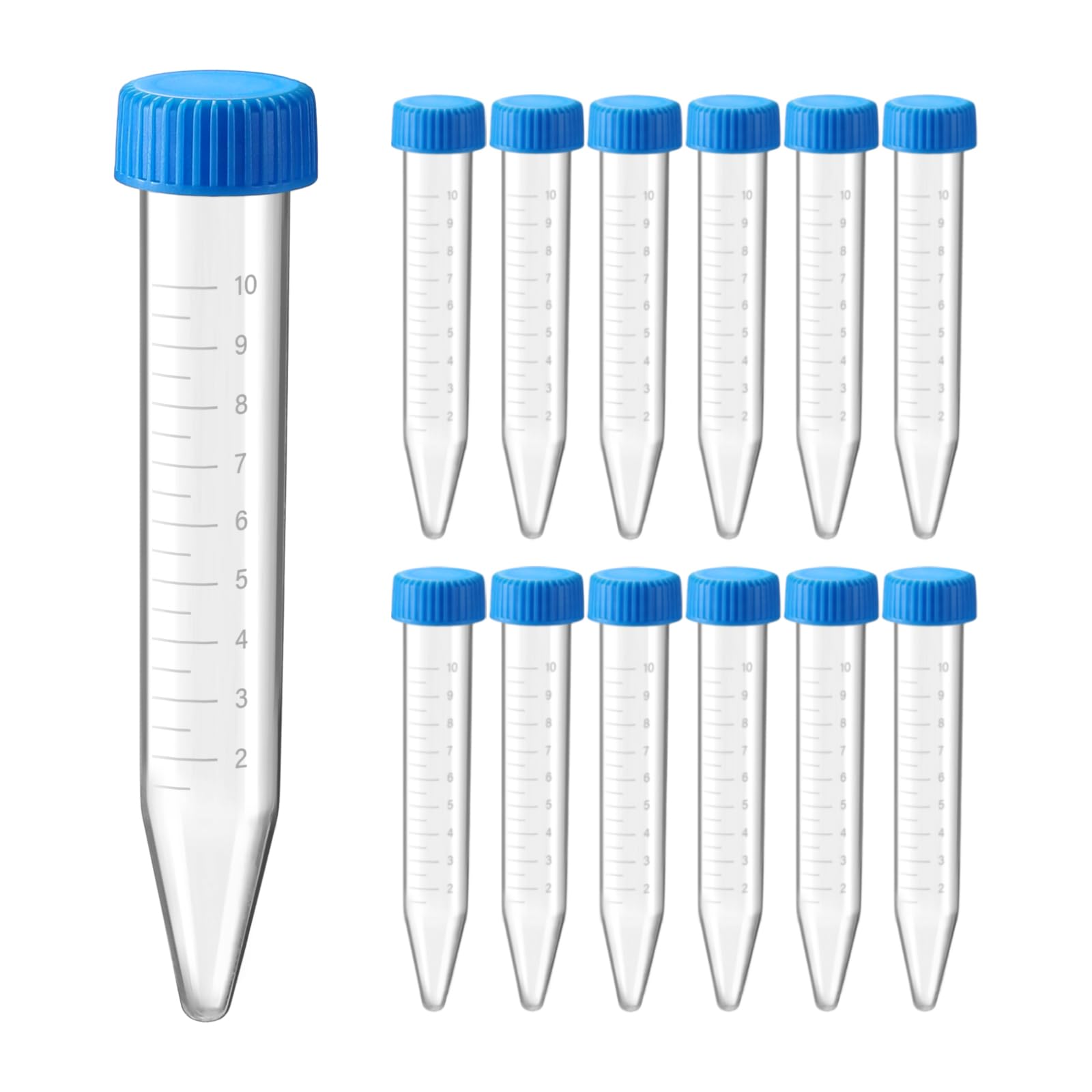 BIPEE 10ml Conical Bottom Plastic Centrifuge Tube Graduated Marks and Screw Cap for Laboratory