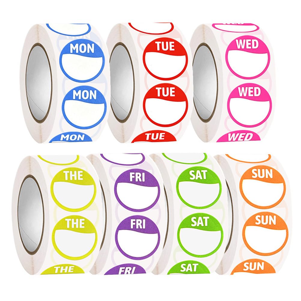 Amazon.co.jp: iplusmile 7 ロール 週 シール ラベル 月曜日 ～ 日曜日