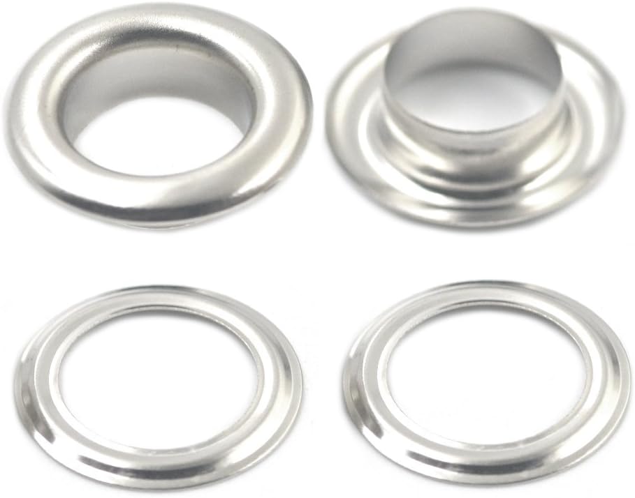 Fujiyuan 60 Sets 10mm 3/8" Grommet Eyelets Inside Diameter 800# with Setting Tool Canvas Clothes Bags Self Backing Leather Craft Mixd