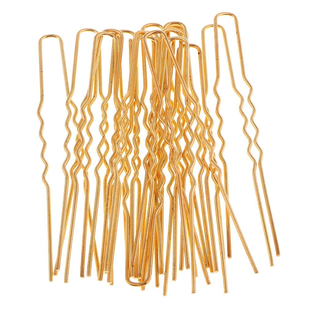 20 Pack Wave U Shaped Hair Pins for Women - Metal Hair Clips for Styling Tools, Bridal Hair Accessories & Hair Salon - weight & Reusable Hairpins - Jewelry - Golden