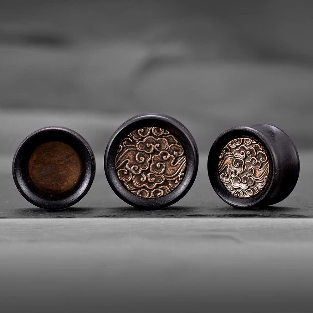 ERKUOO 2PCS Ebony Wood Ear Tunnel Plug Double Flared Ear Gauges Flesh Tunnels Stretcher Piercings Expanders 0g-1"(8mm-25mm) - Image 4