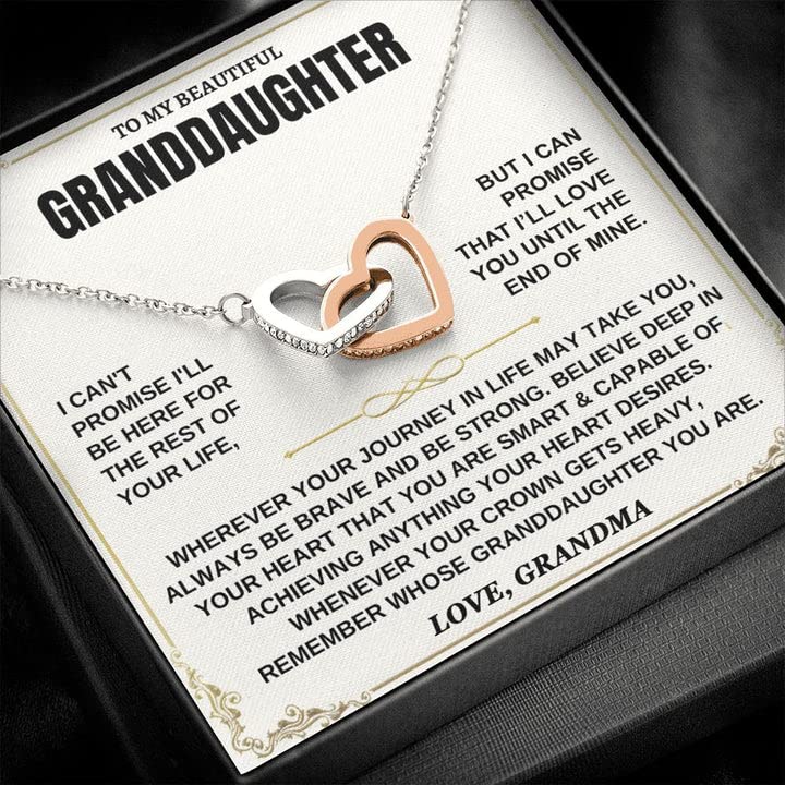 Forever Loved To My Granddaughter Necklace, Gift For Granddaughter From Grandpa-Grandpa, Granddaughter gifts On Birthday, Anniversary - Includes Gift Box!2