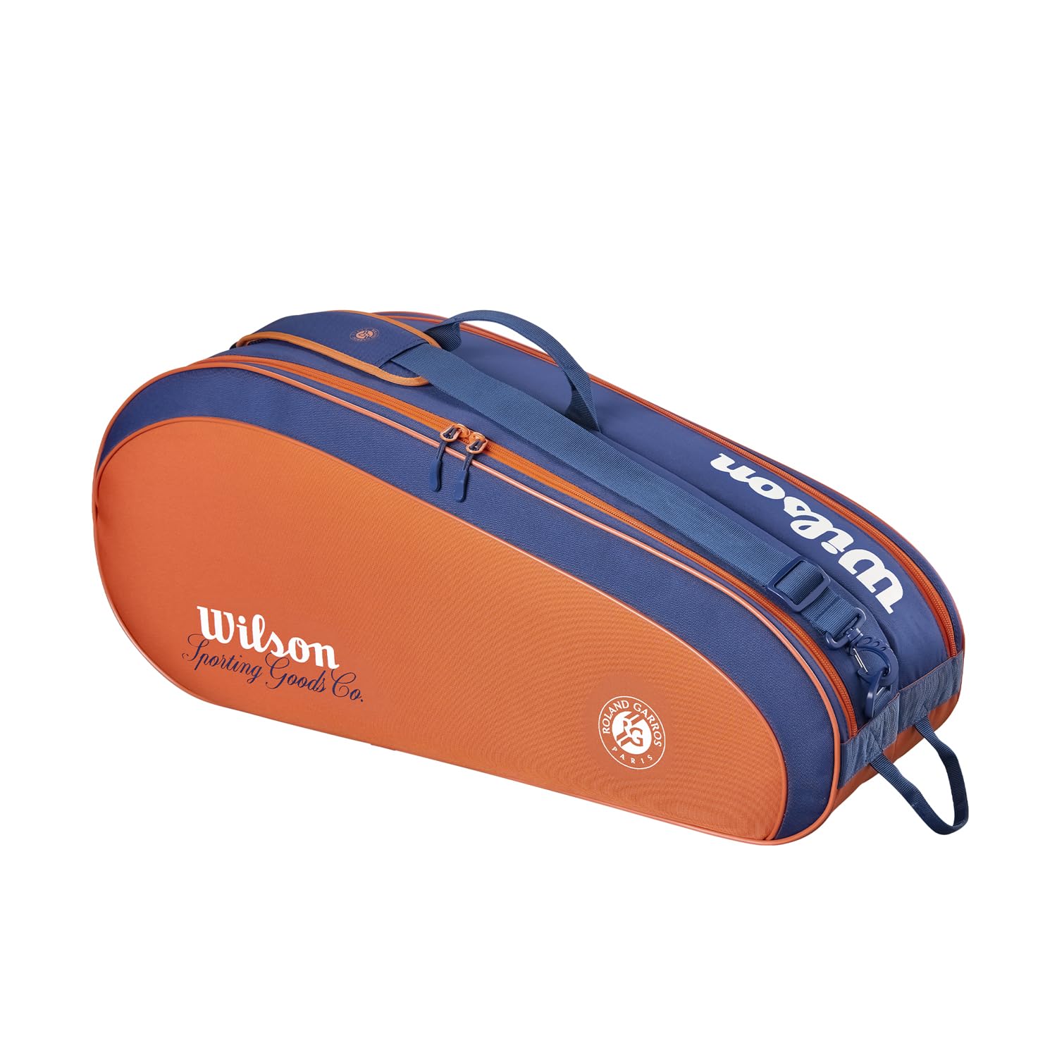 Wilson Roland-Garros 2026 Team 6 Pack Tennis Racket Bag, Holds Up to 6 Rackets, Made with A Large Accessory Pocket for Clothes, Colour: Clay/Navy