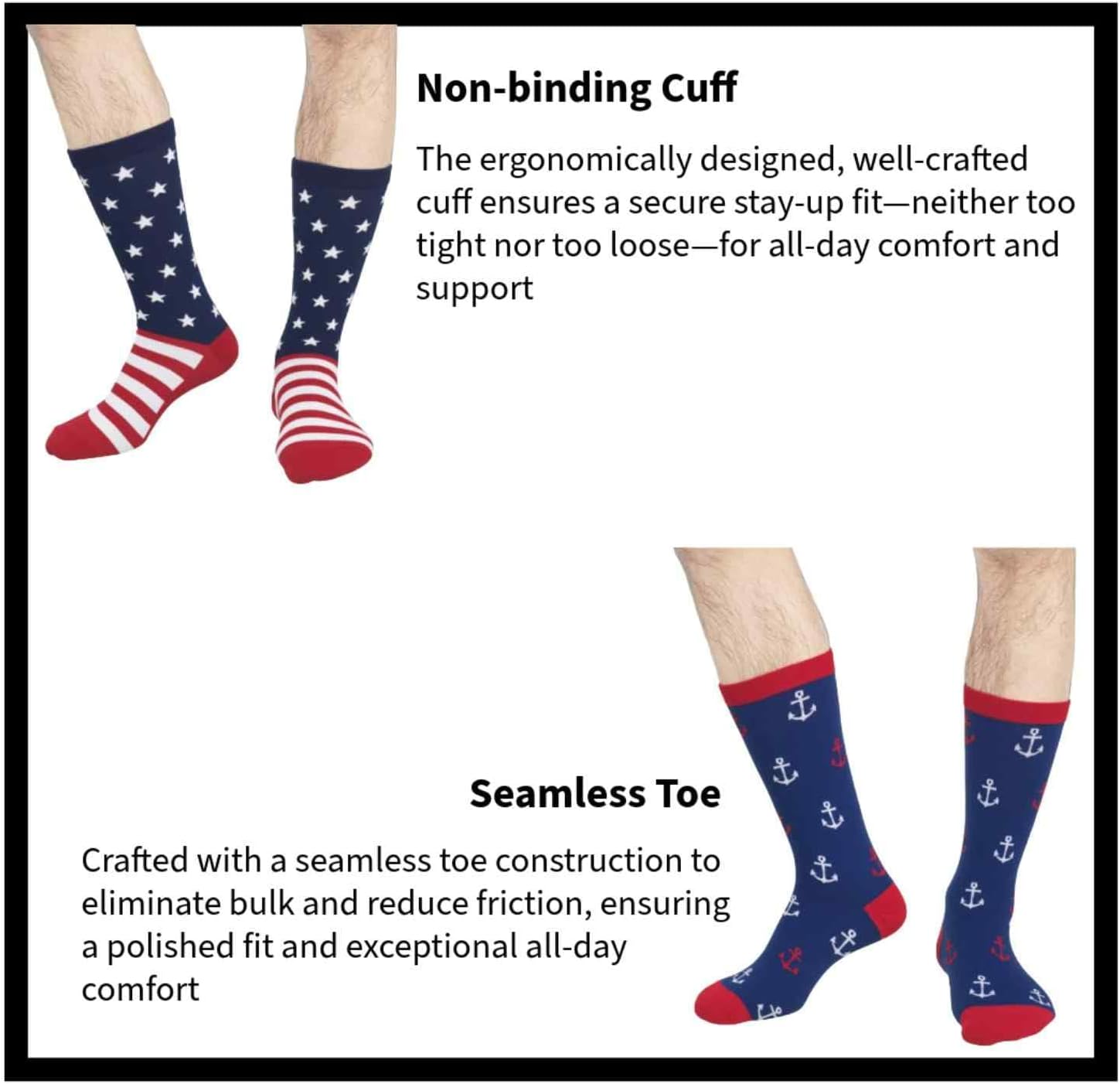 COUVER Mens Cotton Novelty Crew Dress Socks with Plants Floral Nature Design, 10-13, 1 Pair - Image 2