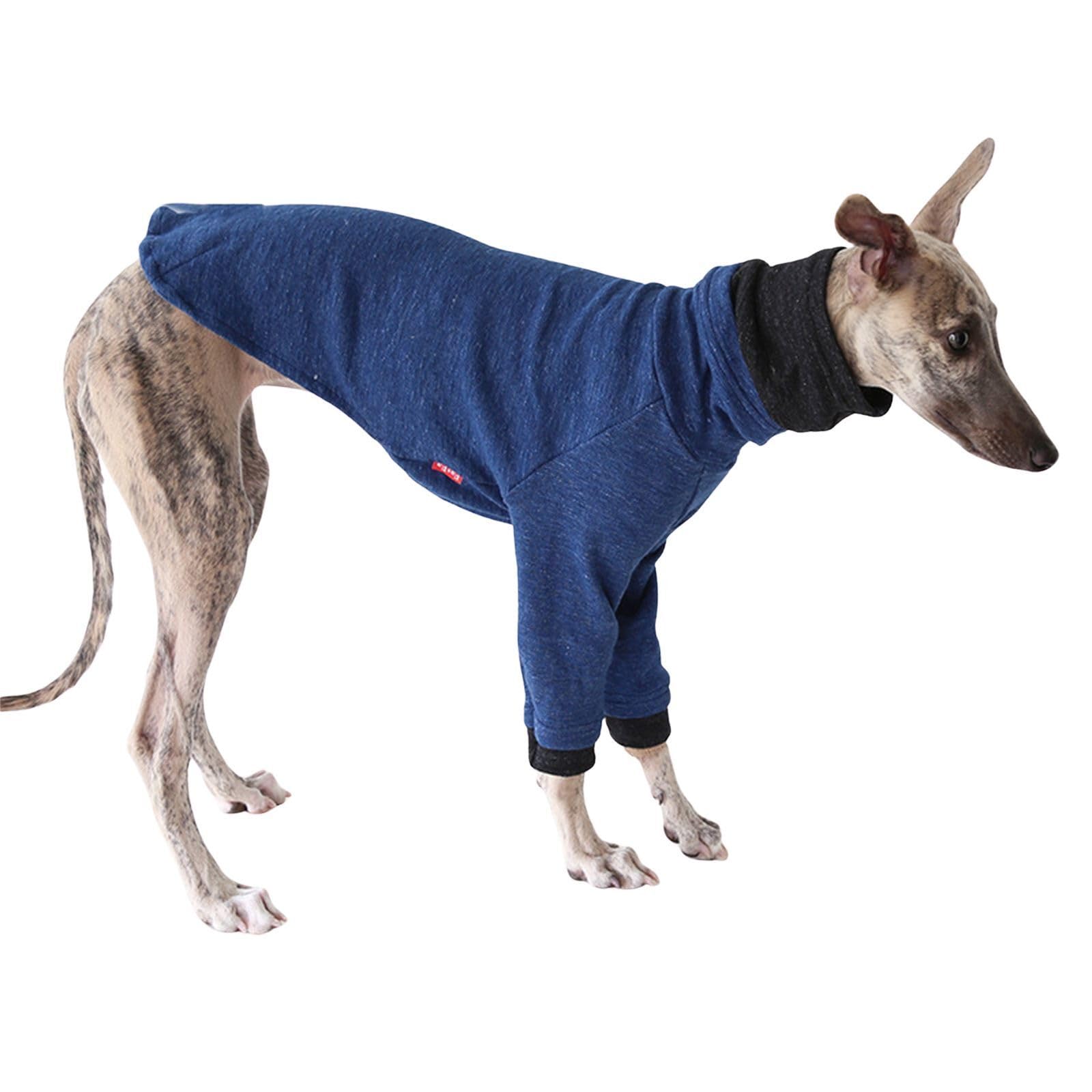 Lightweight Greyhound Winter Coat,Whippet Clothes,Salukis Jumper Dog T-Shirt Spring Autumn Dog Pajamas Pjs Pullover for Greyhound,Dark Blue_L