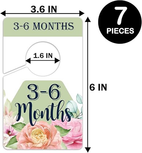 Miniatura 4 de Divisores de percha - Divisores de tamaño de armario para bebé, divisores de edad de ropa de bebé, organizador de armario para bebé para