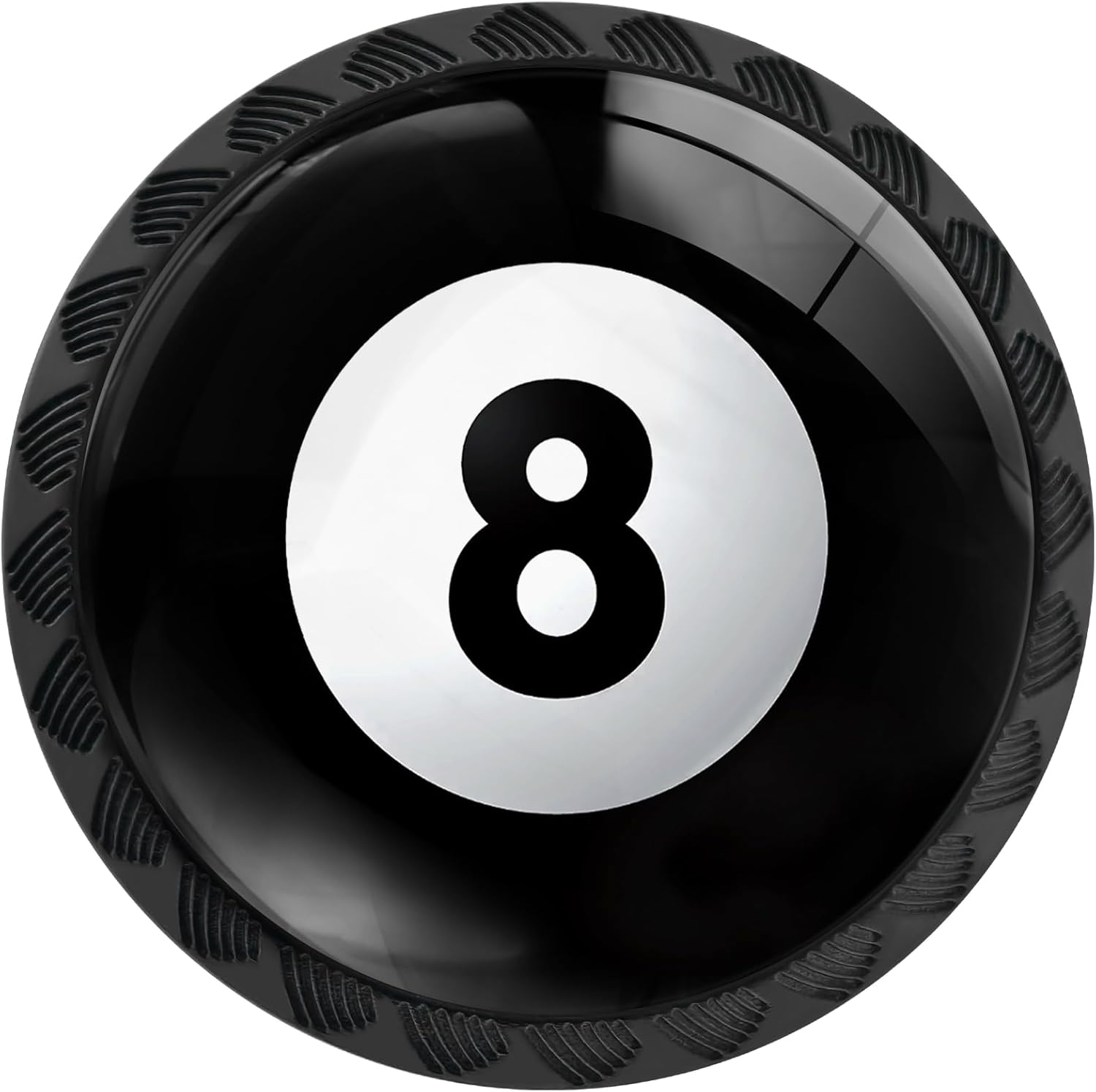 4 Pack Billiards 8 Ball Cabinet Knobs Round Drawer Pulls 8 Ball Knob Cupboard Door Handles Hardware for Kitchen Bathroom Cabinets
