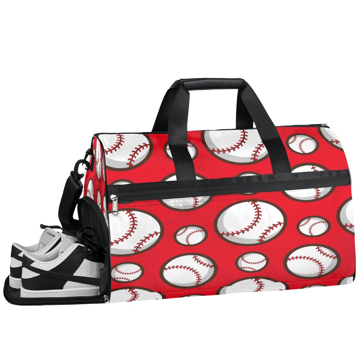 Personalisierte Sporttasche für Jungen und Männer, benutzerdefinierte Sport-Reisetasche mit Schuhfach, maßgeschneiderte Mädchen-Tanztasche, Wochenend-Übernachtungstasche für Frauen und Kinder, roter