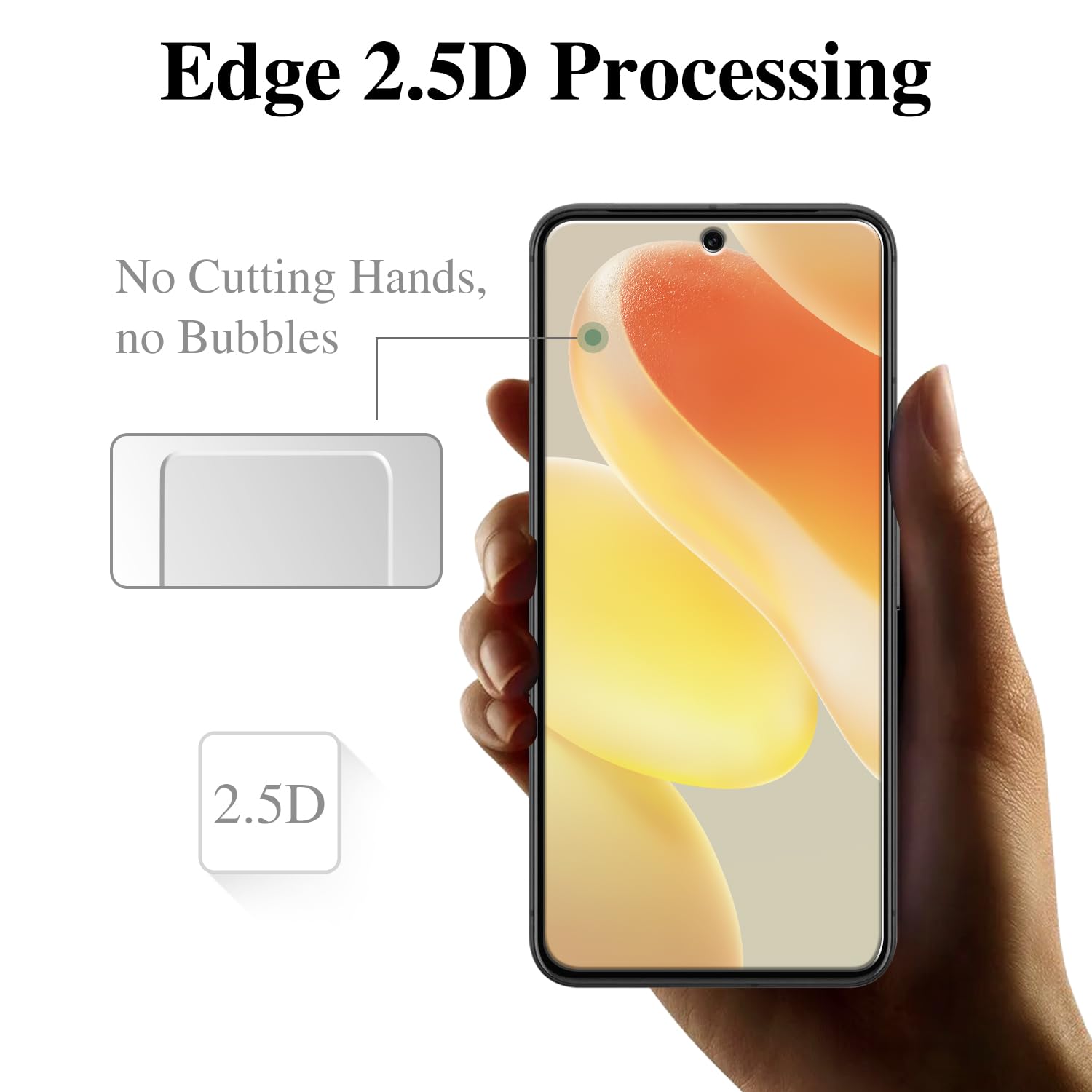 Pokolan 3+3 Pack Screen Protector for Google Pixel 8A Tempered Glass, With Camera Lens Protector, 9H Hardness, Bubble Free - Image 3