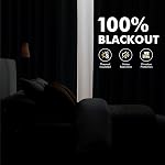 MIULEE 100% Rideaux en lin noir pour chambre à coucher, Ivoire Solide Decor Thermal Insulation Room Darkening Draps for Living Room Back Tab Rod Pocket 42 x 84 Des pouces, 2 Panneaux