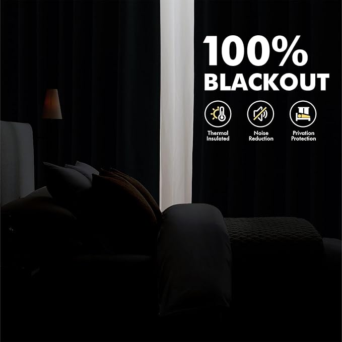 Cortinas Blackout 100% Lino MIULEE, Marfil, 42 x 84 Pulgadas, 2 Paneles miniatura 2