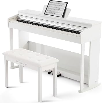MUSTAR 88 Key Piano Keyboard Hammer Action Fully Weighted with Piano Bench