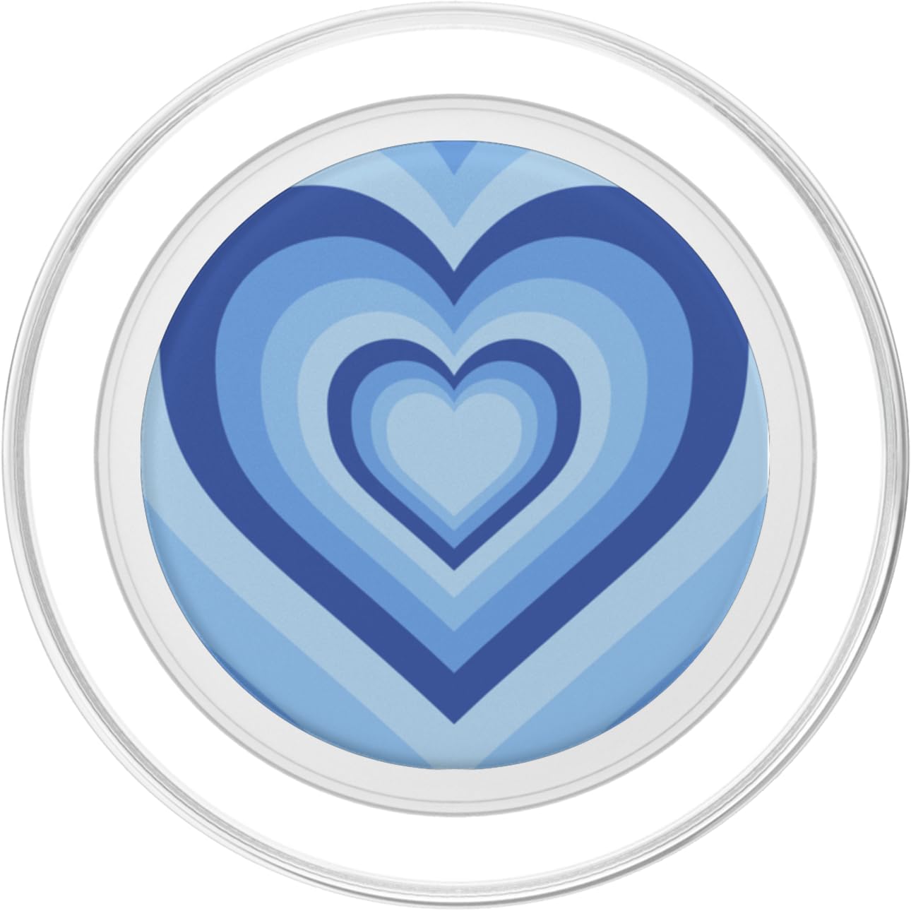 Blue Love Heart Groovy Coffee Latte Pattern Phone Case PopSockets MagSafe PopGrip for iPhone