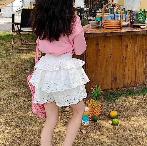 Teens Girl's Floral Dress Layered Ruffled Flower Skirt High Waisted A Line Trendy Pleated Skort Tiered Dance Skirts2