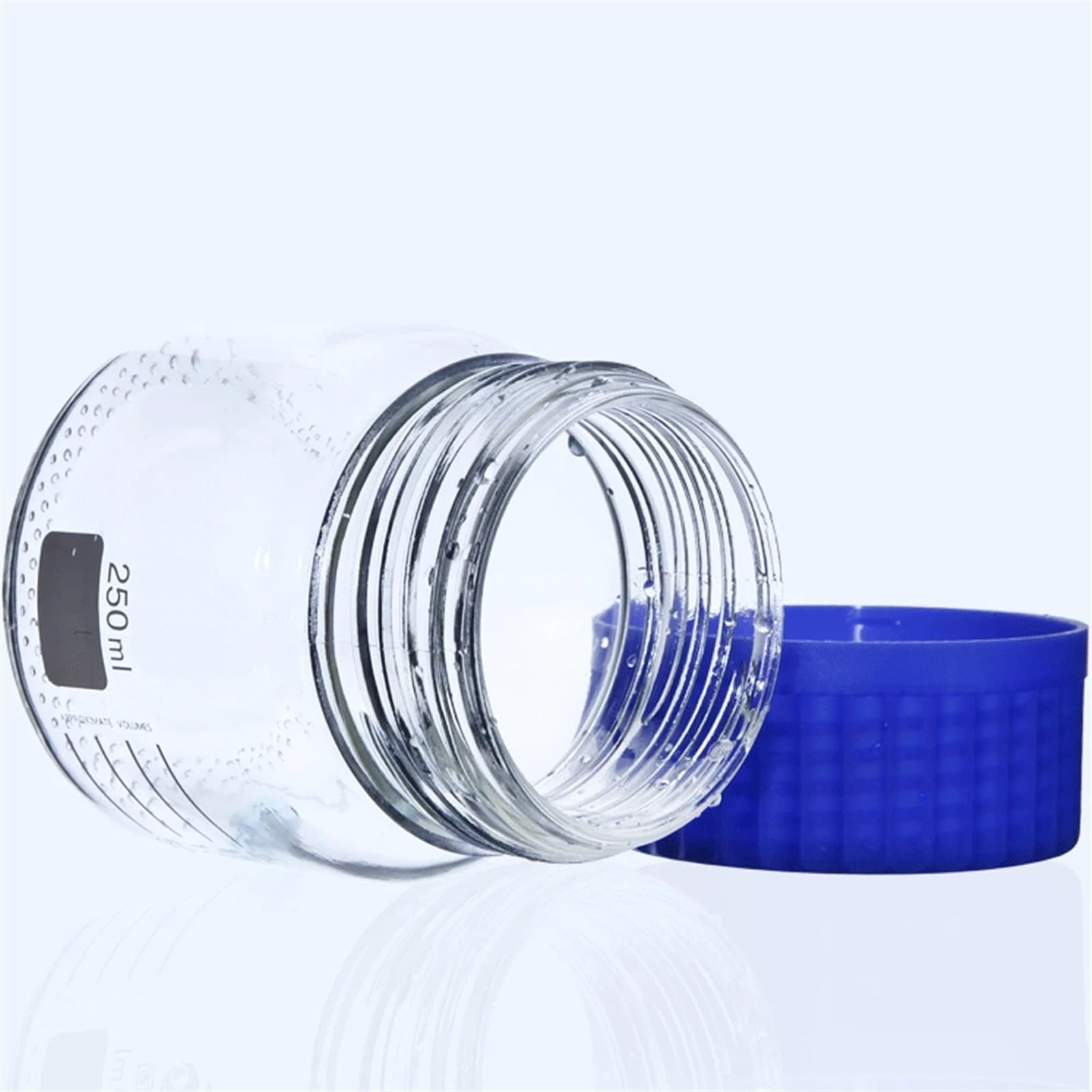 250/500/1000ml GL80 boca ancha tapón de rosca azul botella de reactivo cristalería labrotaria experimento químico(1000ml)