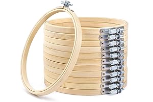 Caydo 12 Pieces 6 Inch Embroidery Hoops Set Bulk Bamboo Circle Cross...