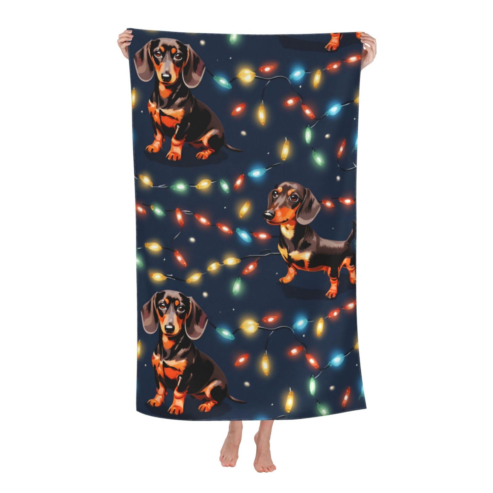 Pojknbv White Corgi Cute Dog Print Oversized Adult Beach Towel Quick-Dry Comfortable Lightweight Travel Pool Camping
