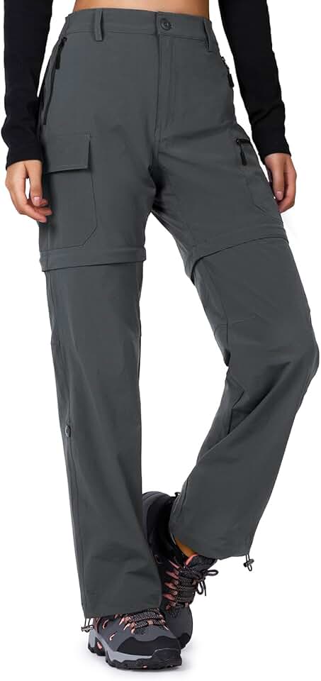 Cycorld Women's-Hiking-Pants-Convertible Quick-Dry-Stretch-Lightweight Zip-Off Outdoor Pants with 5 Deep Pockets