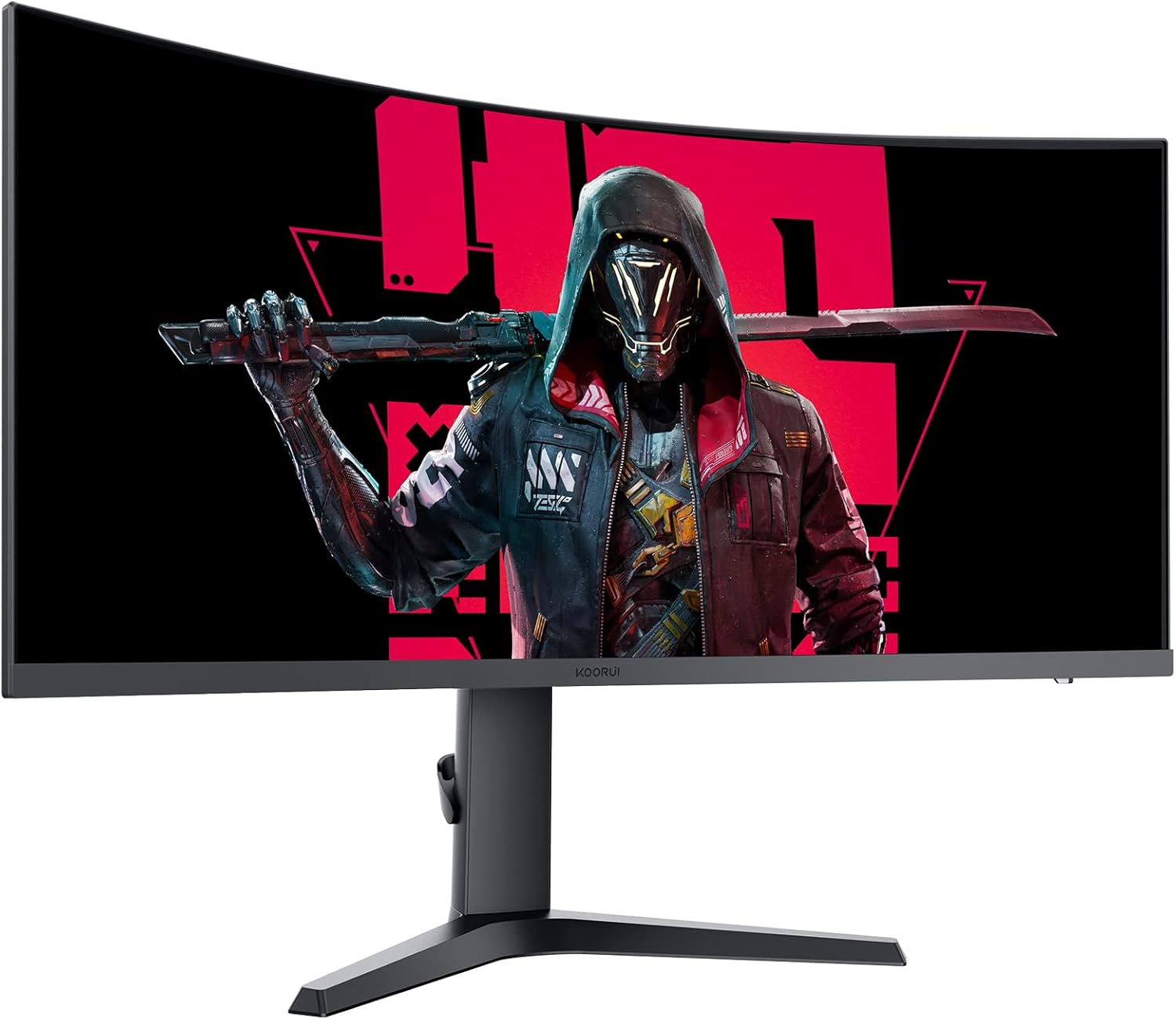 KOORUI Monitor UltraWide Curvo 34», UWQHD 3440×1440, 180Hz, 1ms, 21:9, HDR400, 3000:1, 1000R, DCI-P3 90%, Adaptive Sync, 2xHDMI, Display Port, VESA 75 * 75mm 4