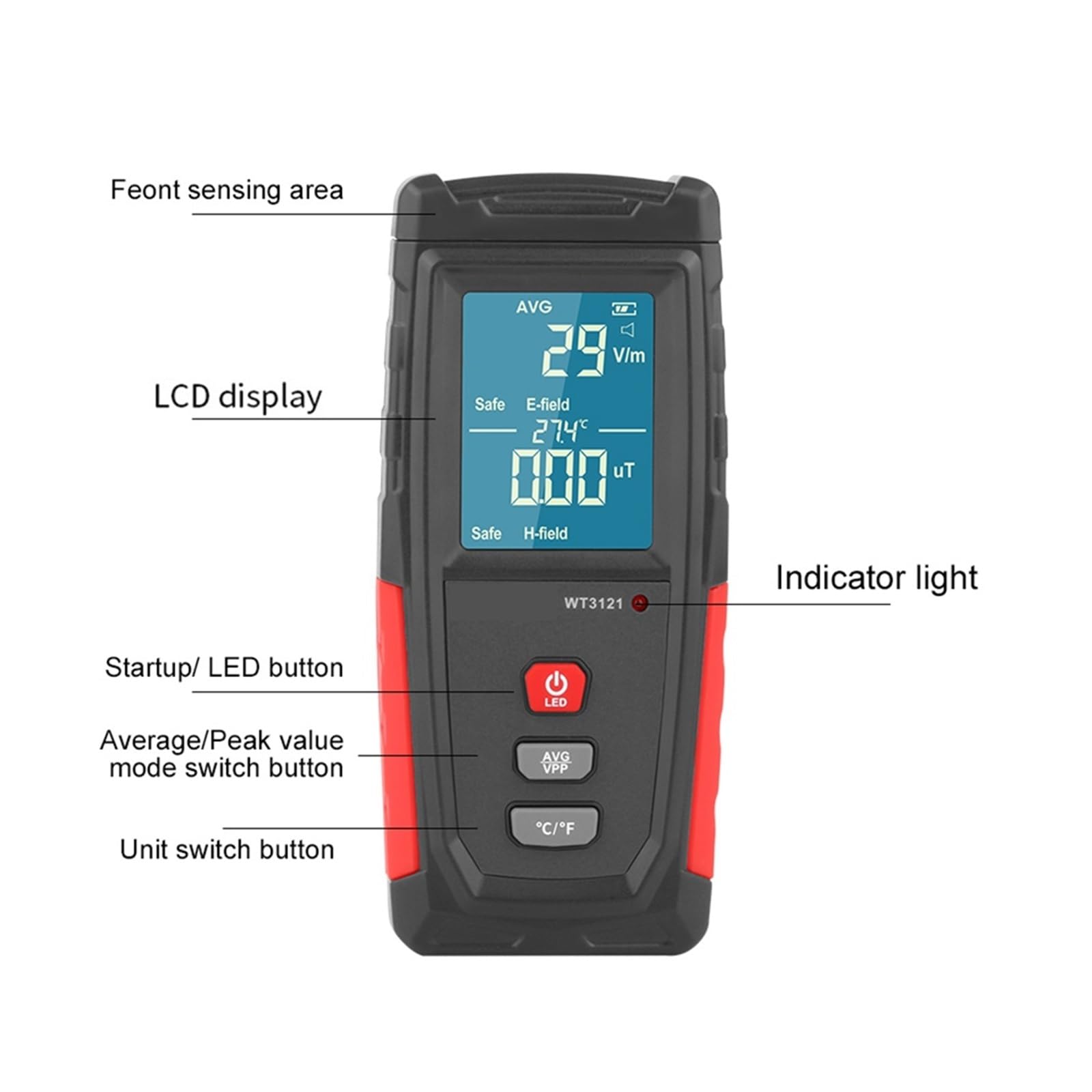 Ręczny przenośny licznik pole elektryczne miernik EMF detektor Tester promieniowania elektromagnetycznego Tester monitora dozymetru promieniowania Dla domu