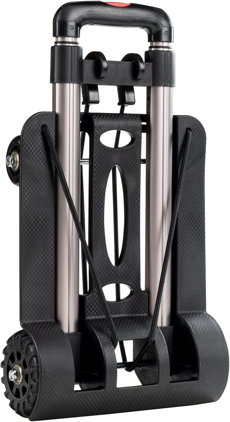 4 Wheels Folding Trolley, Luggage Cart with Aluminum Alloy, Labor Saving, Low Noise, Easy to Use for Shopping, Traveling