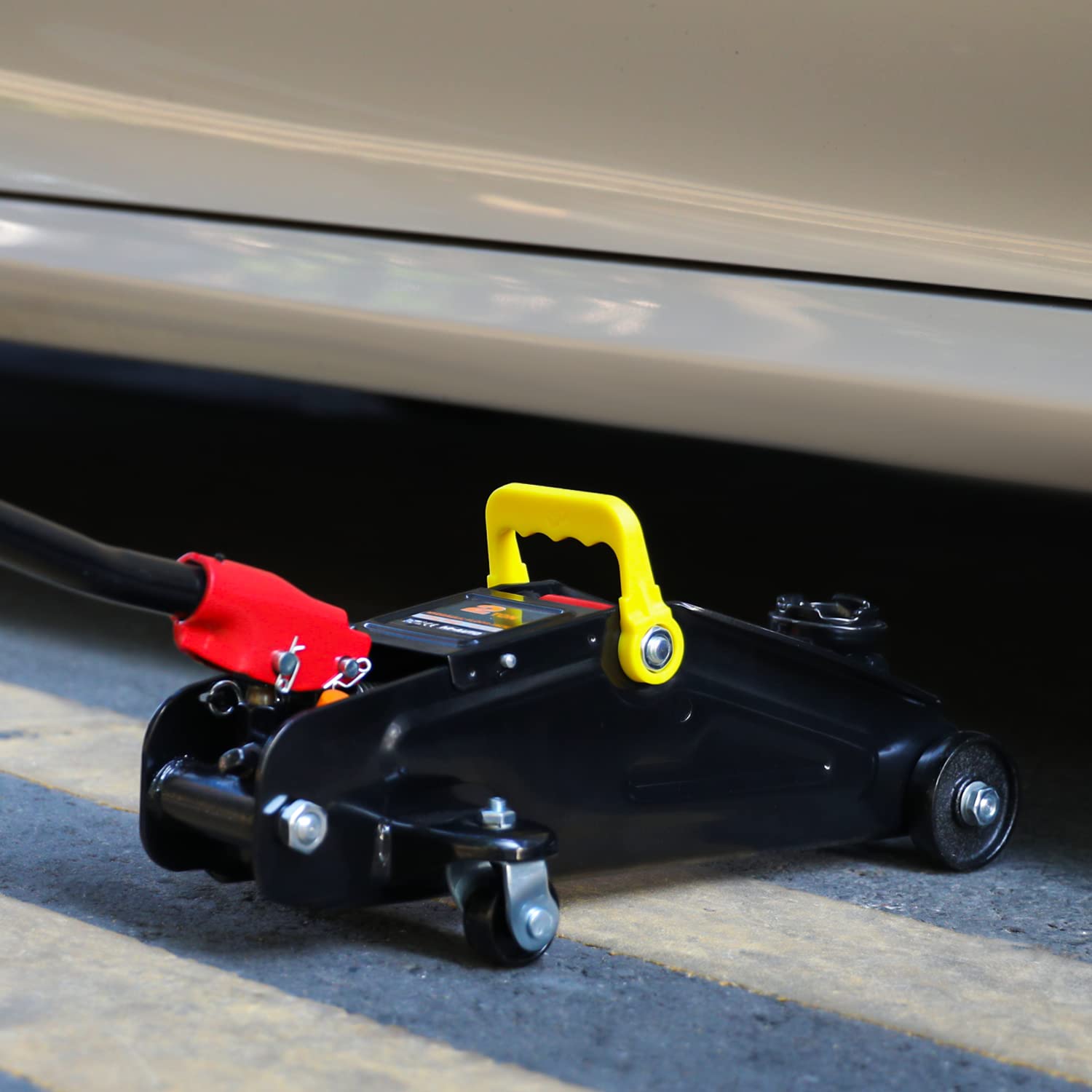 Magshion Cric idraulico a carrello da 2 tonnellate con custodia per il trasporto, resistente fino a 1814 kg, cric per auto, a basso profilo, per SUV, pickup, manutenzione di veicoli in garage e
