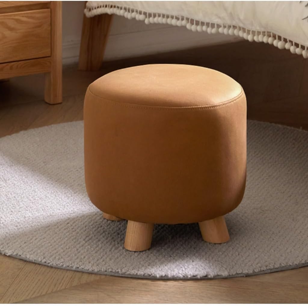 Foot Stool Wooden Modern Minimalist Living Room Entrance Nordic Shoe Changing Stool Home Small Low Stool Entryway Bench(C)
