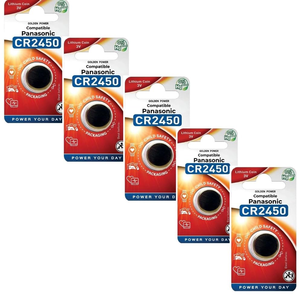 Compatible with Panasonic CR-2450 Lithium Coin Battery 3v -Provide Long Lasting Power in a Variety of Devices,from keyless-Entry fobs to Toys (Pack of 5)-image-46