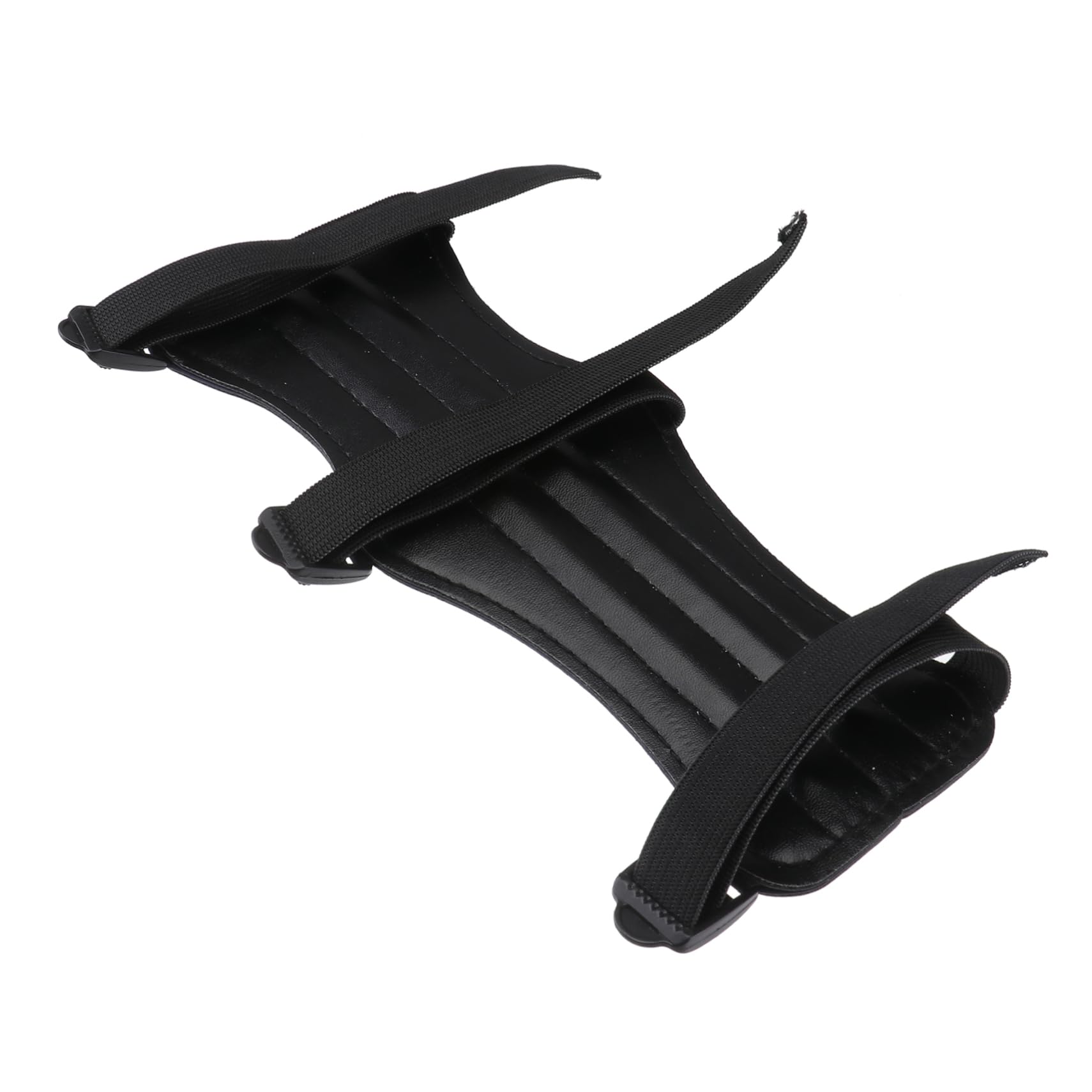 UKCOCO Adjustable Arm Guard Fashion PU Leather Protective Gear with Triple Buckle Strap for Hunting Comfortable Breathable Forearm Protector Black