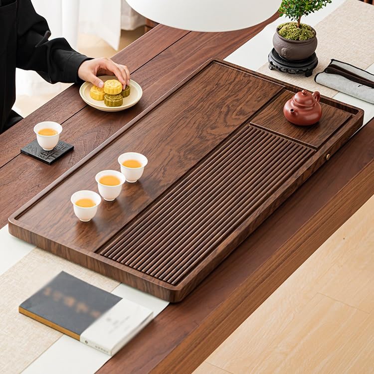 Bandeja para El Té De La Tarde Bandeja de té for el hogar, Bandeja de té de Drenaje Retro China, Bandeja de té Simple for Mesa de café, Bandeja de té Seca Juego De Té Kung Fu
