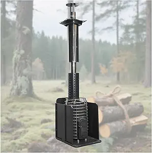 Wood Burning Sauna Heater & Chimney Kit - 15kW Equivalent, Outdoor Sauna Stove for Wet/Dry Use, 304 Stainless Steel with Removable Ash Tray, Heats Up to 195°F for 55 Lbs Sauna Stone( Not Included)