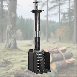 Wood Burning Sauna Heater & Chimney Kit - 15kW Equivalent, Outdoor Sauna Stove for Wet/Dry Use, 304 Stainless Steel with Removable Ash Tray, Heats Up to 195°F for 55 Lbs Sauna Stone(Not Included)