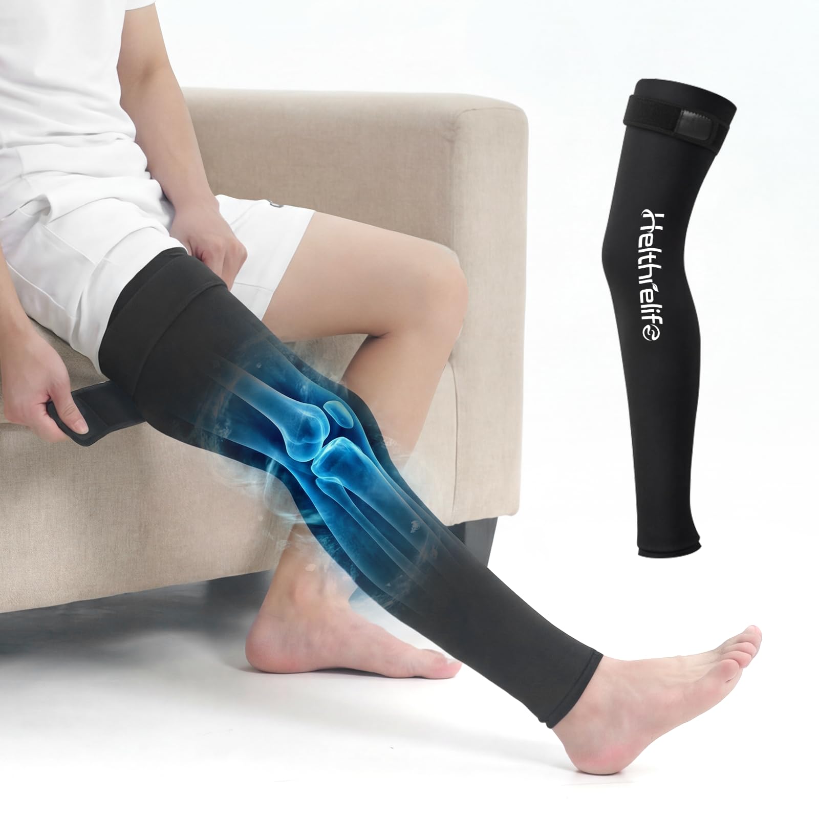 Photo 1 of Entire Leg Ice Pack Wrap for Cold & Hot Therapy, 360° Full Leg Ice Sleeve