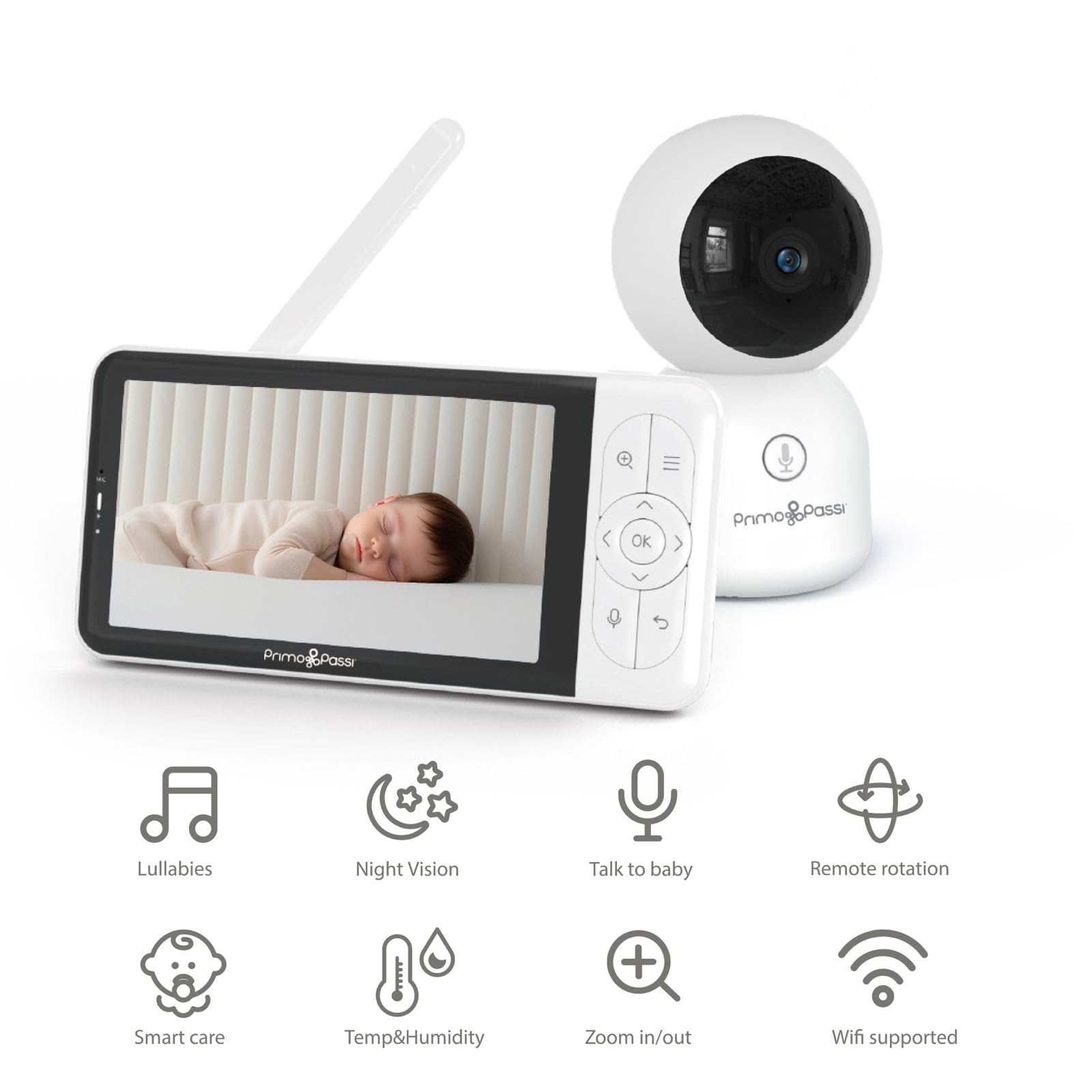 Amazon.com: Primo Passi Smart Wi-Fi Baby Monitor with 5