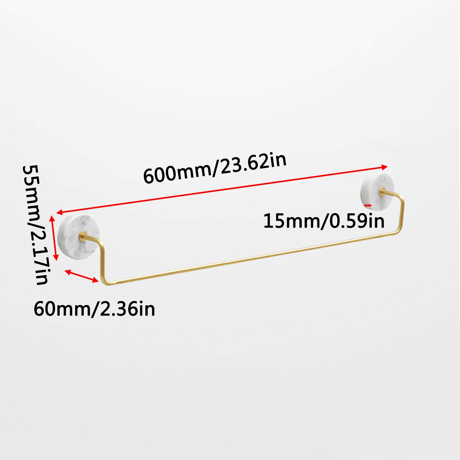 LYGXWJFC Toallero montado en la Pared para baño de hogar/Hotel de 60 cm para Cocina o baño, toallero de Aluminio Negro, toallero montado en la Pared para hogar/Hotel