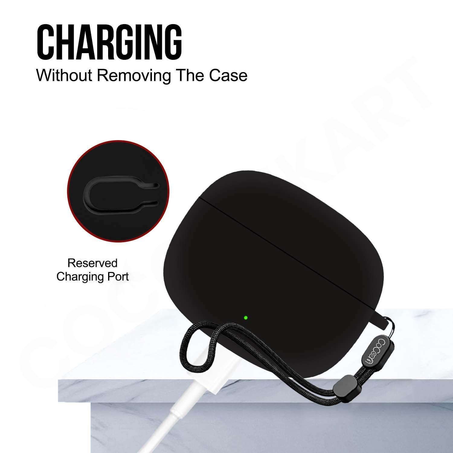 Soft Silicone Case Cover for OnePlus Nord Buds 4 Pro (Black, Lanyard) — Amazon image 7
